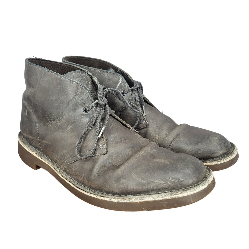 Clarks Chukka Boots‎ Mens 12 M Buschare Brown Leather Lace Up 15522